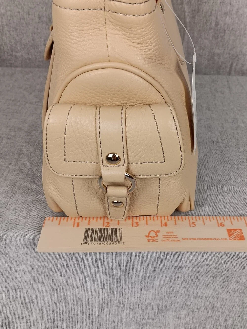 Vintage KATE LANDRY Boogie Bag Sand Leather Women's Satchel Handbag